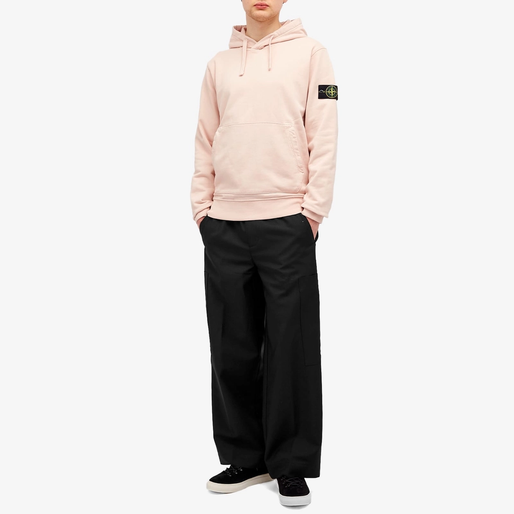 Stone Island Men's Garment Dyed Popover Hoodie Antique Rose